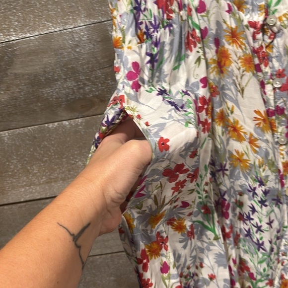 J.Jill floral maxi ruffled Summer spring dress with pockets size Medium - Picture 7 of 8